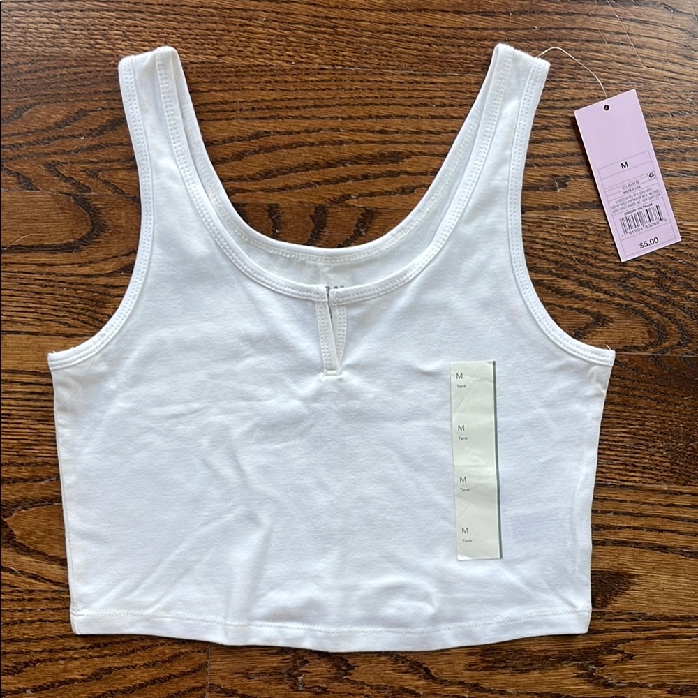 Wild Fable White Fitted Sleeveless Crop Tank